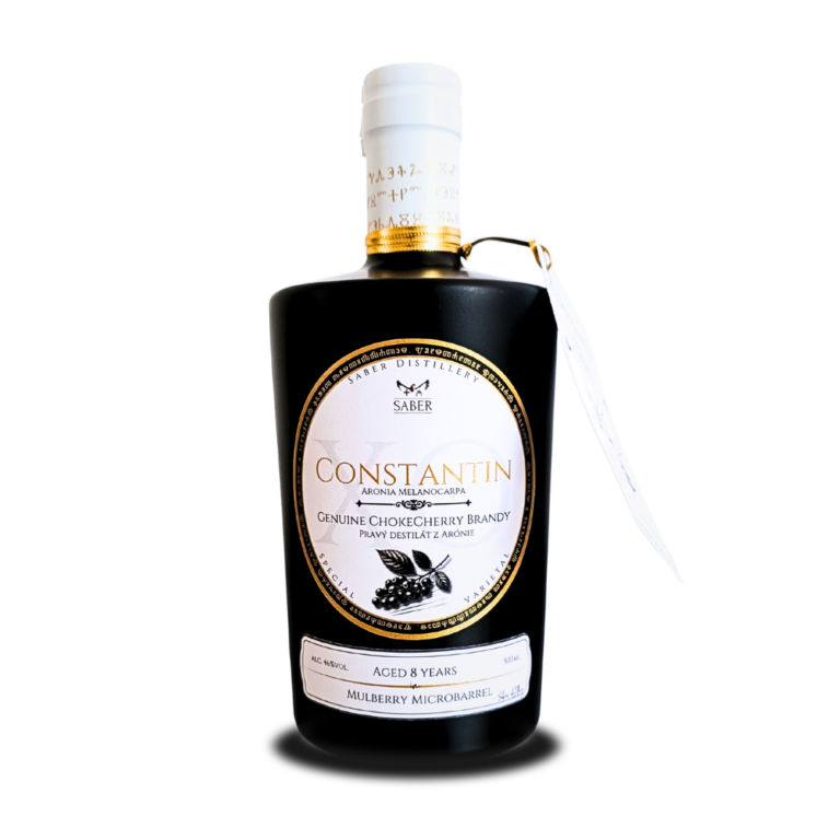 Constantin Aróniový destilát XO., z Morušového suda 500ml, 46%alc., + GB, ART bottle