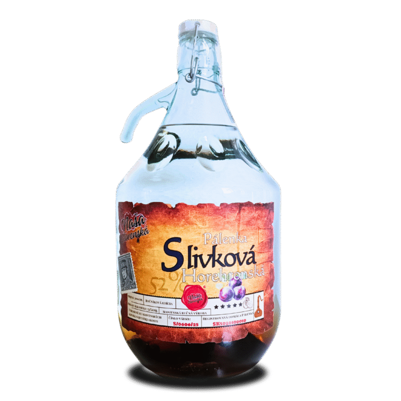 Naša Slovenská – Slivková Pálenka 5000ml, 52%alc., - demižónik