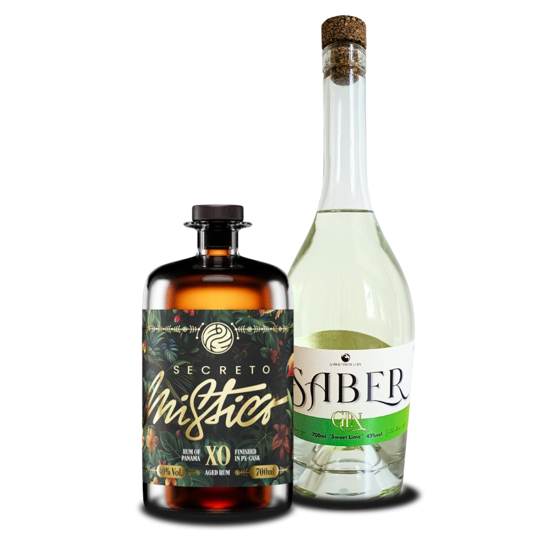 Rum Secreto Mistico XO, Double Aged (PedroXImenez) 40%, 700ml + Saber Gin 43%, 700ml