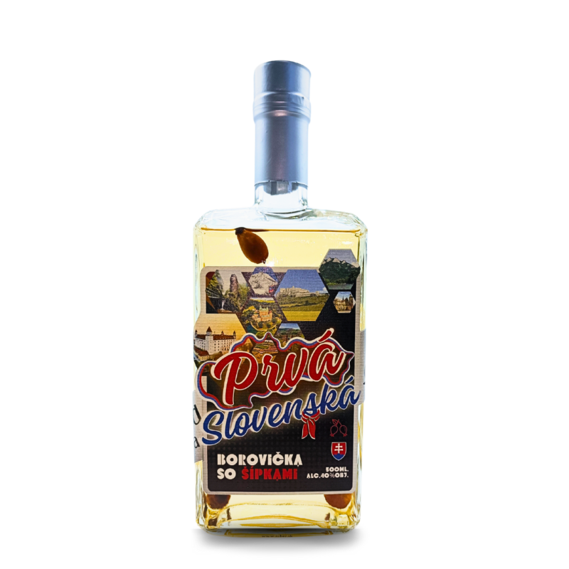 Prvá Slovenská Borovička so šípkami 500ml 40%